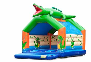 Buy a large indoor bounce house in crocodile theme for kids. Order bounce houses online at JB Inflatables America
