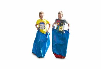 Buy blue sack race bags for both old and young. Order inflatable items online at JB Inflatables America