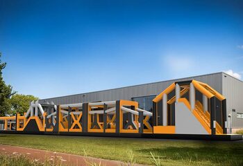 Mega bouncy castle with obstacles