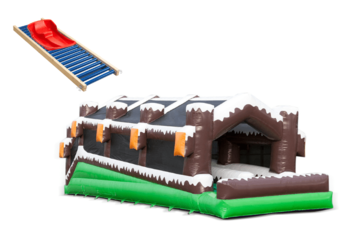 Double winter roller track with sled and roller coaster