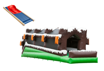 Winter roller track with sled and roller coaster