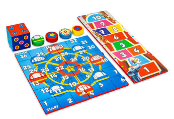 Colorful game set back of Softplay in Rollercoaster theme