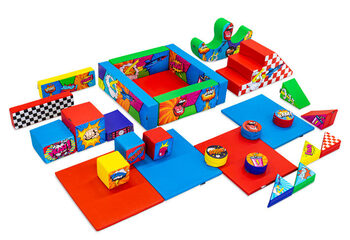 XXL Comic-themed Softplay Set with Colorful Blocks to Play