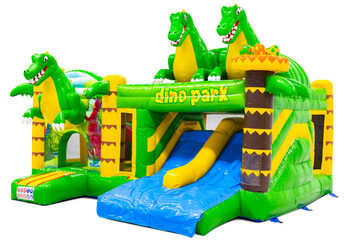Multiplay Dubbelslide inflatable with two slides in dino theme
