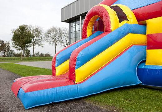 Order multifun pirate themed bounce house with a striking 3D figure on the roof for kids. Order inflatable bounce houses online at JB Inflatables America