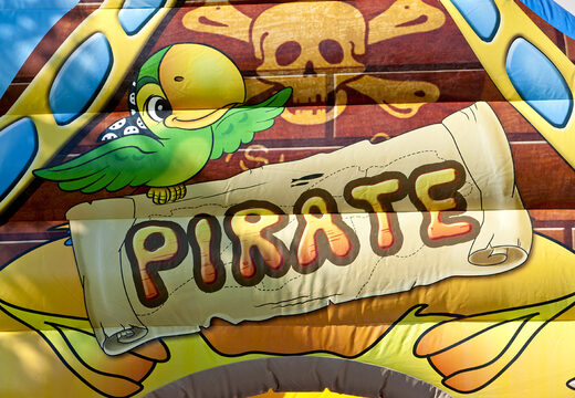Multiplay Pirates world extra wide slide with 3D obstacles for kids. Order inflatable slides now online at JB Inflatables America