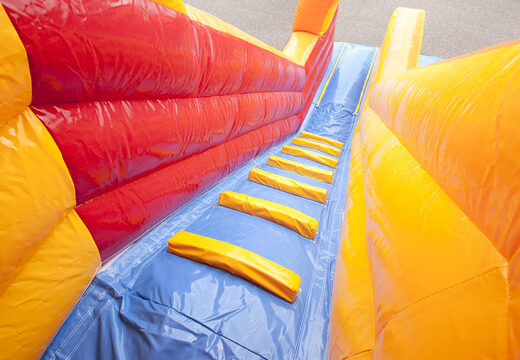 Buy a spectacular clown themed inflatable slide with fun prints for kids. Order inflatable slides now online at JB Inflatables America