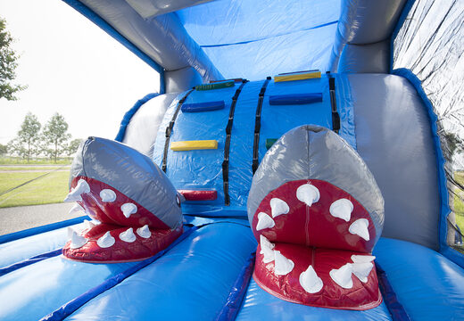 Order shark themed obstacle course for kids. Buy inflatable obstacle courses online now at JB Inflatables America
