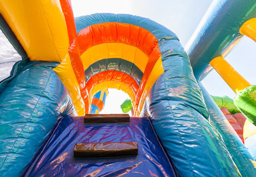 Buy indoor inflatable multiplay bounce house in fairytale theme with slide for kids. Order inflatable bounce houses online at JB Inflatables America