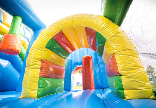 Multiplay sea bouncer with a slide, fun objects on the jumping surface and eye-catching 3D objects for kids. Order inflatable bouncers online at JB Inflatables America