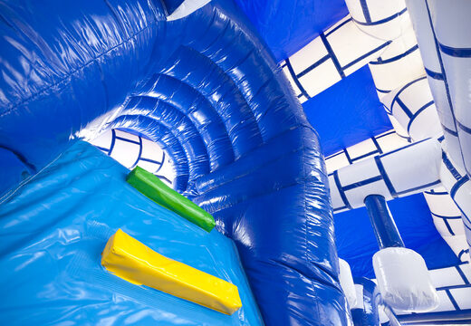 Buy medium inflatable multiplay castle themed bouncer with slide for kids. Order inflatable bouncers online at JB Inflatables America