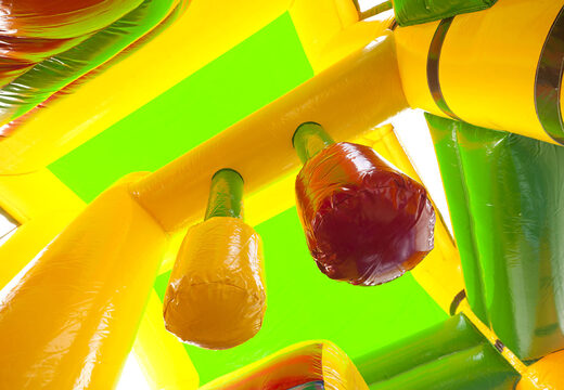 Buy medium inflatable bouncer in crocodile theme with slide for children. Order inflatable bouncers online at JB Inflatables America