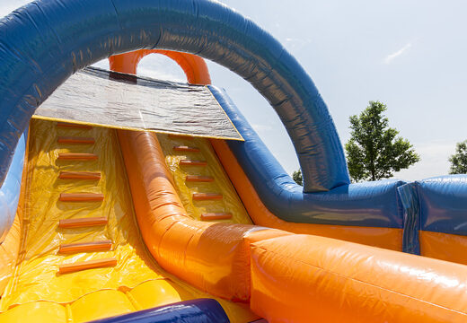 Buy an inflatable 27 meter long double obstacle course in cheerful colors for children. Order inflatable obstacle courses now online at JB Inflatables America