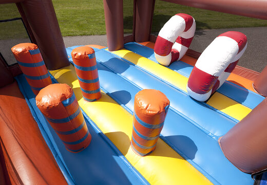 Impressive inflatable shark themed slide with a splash pool for kids. Buy inflatable slides now online at JB Inflatables America