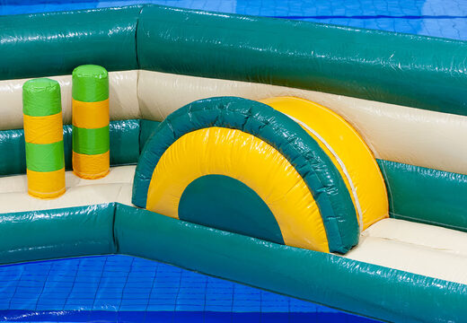 Buy a jungle themed double inflatable Zig Zag obstacle course for kids. Order inflatable water attractions now online at JB Inflatables America