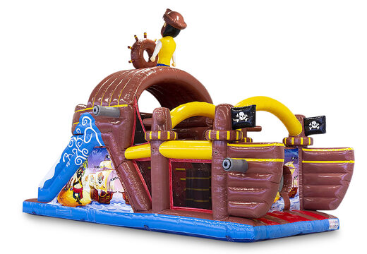 Pirate boat 9m inflatable obstacle course for kids. Order inflatable obstacle courses now online at JB Inflatables America
