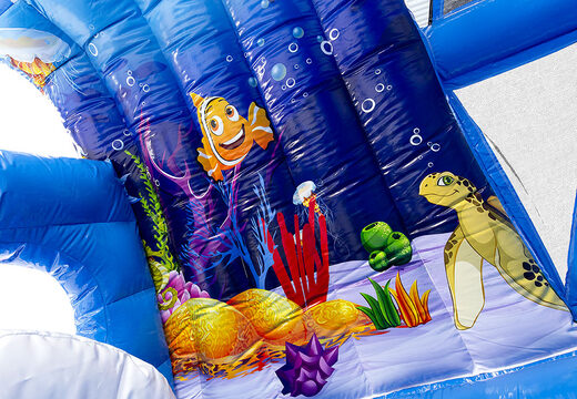 Order a mini seaworld 9m inflatable obstacle course with 3D objects for children. Buy inflatable obstacle courses online now at JB Inflatables America
