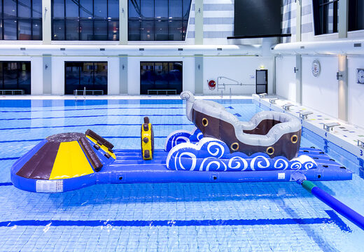 Get an airtight pirate-themed inflatable slide for both young and old. Order inflatable pool games now online at JB Inflatables America