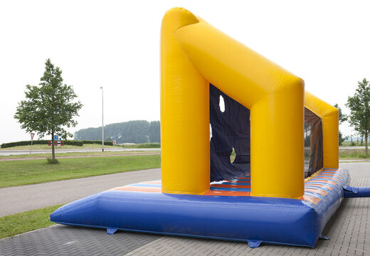Order a soccer goal with an inflatable bed for both young and old. Buy inflatable soccer goal with bed now online at JB Inflatables America
