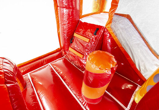 Order multiplay L firebrigade bouncer with slide for children. Buy inflatable bouncers online at JB Inflatables America