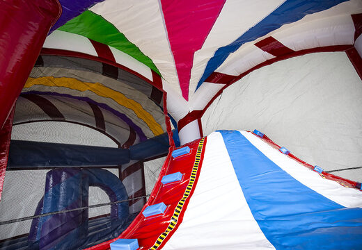 Buy indoor inflatable multiplay bouncer with slide in candyland theme for kids. Order inflatable bouncers online at JB Inflatables America