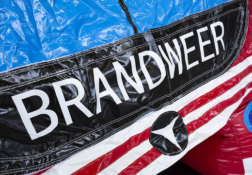 Order medium inflatable fire brigade bounce house with slide for children. Buy inflatable bounce houses online at JB Inflatables America