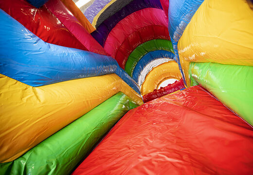 Buy a multiplay Lego bounce house with a slide, fun objects on the jumping surface and eye-catching 3D objects for kids. Order inflatable bounce houses online at JB Inflatables America