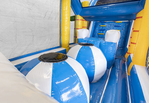 Surf inflatable 19m obstacle course with matching 3D objects for kids. Buy inflatable obstacle courses online now at JB Inflatables America