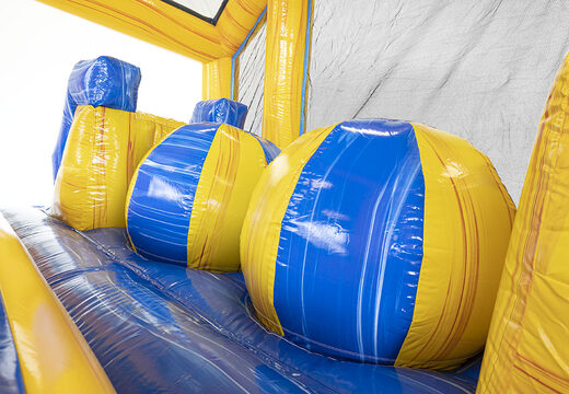 Order a modular 19 meter long obstacle course in marble theme with appropriate 3D objects for kids. Buy inflatable obstacle courses online now at JB Inflatables America