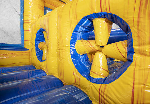 Order 19 meter long obstacle course in marble theme with matching 3D objects and double courses in different themes for children. Buy inflatable obstacle courses online now at JB Inflatables America