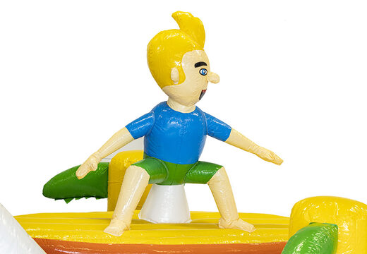 Buy 13.5 meter long obstacle course in the surf theme with appropriate 3D objects for kids. Order inflatable obstacle courses now online at JB Inflatables America