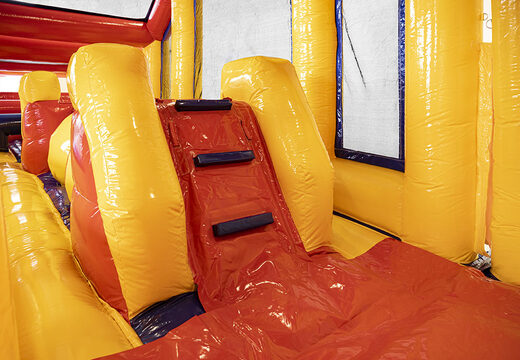 Order modular 19 meter long obstacle course in standard theme with appropriate 3D objects for children. Buy inflatable obstacle courses online now at JB Inflatables America