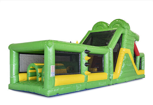 Crocodile inflatable obstacle course with matching 3D objects for children. Buy inflatable obstacle courses online now at JB Inflatables America