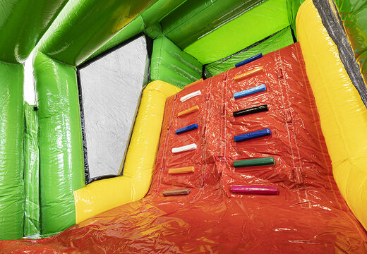 Order modular 13.5 meter long obstacle course in crocodile theme with matching 3D objects for children. Buy inflatable obstacle courses online now at JB Inflatables America
