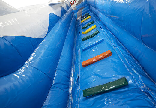 Buy a spectacular shark-themed inflatable slide with fun prints and 3D objects for kids. Order inflatable slides now online at JB Inflatables America