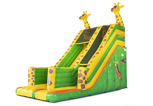 Order an inflatable slide with 3D objects in the giraffe theme for kids. Buy inflatable slides now online at JB Inflatables America