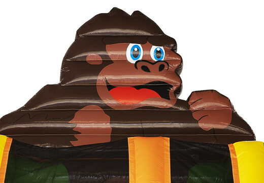 Buy a spectacular gorilla-themed inflatable slide with 3D objects for kids. Order inflatable slides now online at JB Inflatables America