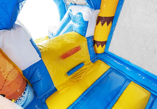Mini inflatable multiplay bouncer in pirate theme for children. Order inflatable bouncers online at JB Inflatables America