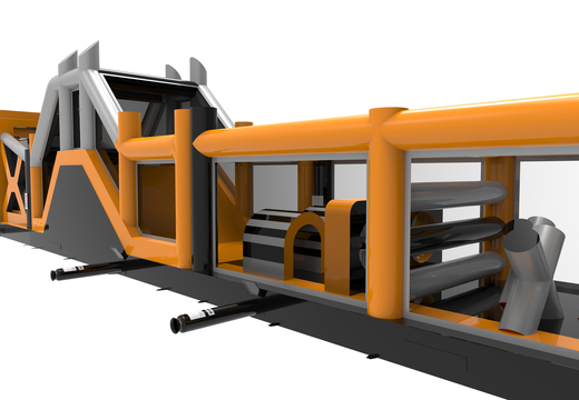 Giga inflatable adventure run obstacle course of 48.5m long for kids. Order inflatable obstacle courses now online at JB Inflatables America