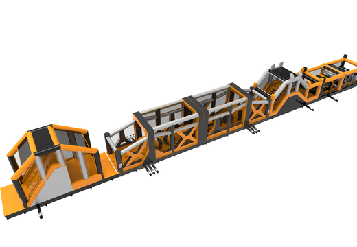 Mega inflatable adventure run obstacle course of no less than 48.5 meters long for kids. Buy inflatable obstacle courses online now at JB Inflatables America