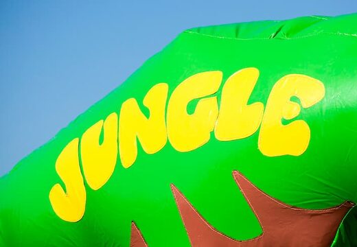 Ball pit jungle bouncer with a 3D object on the roof and fun pictures on the walls. Order bouncers online at JB Inflatables America 