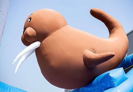 Buy a large Frozen themed inflatable bouncer with multiple slides and a variety of fun obstacles with themed prints for kids. Order bouncers online at JB Inflatables America