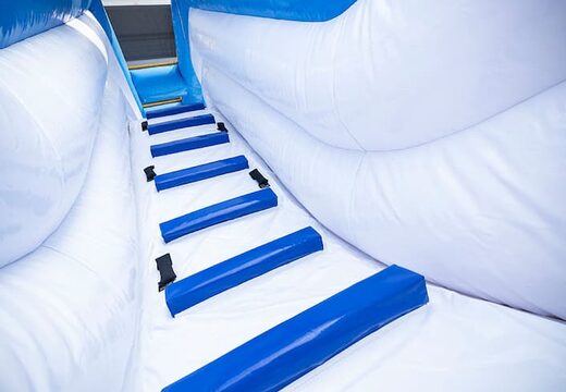 Order an inflatable bouncer in the Frozen theme with multiple slides and all kinds of fun obstacles with prints for kids. Buy bouncers online at JB Inflatables America