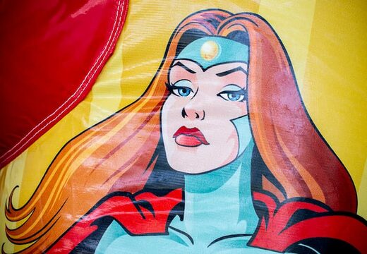 Buy a slidebox superhero themed bouncer with a slide for kids. Buy bouncers online at JB Inflatables America 