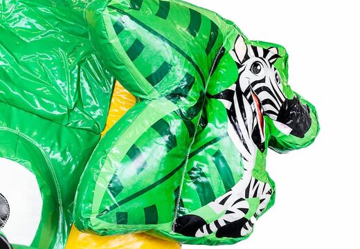 Order large inflatable indoor Jungleworld multiplay bounce house with slide in Lego theme for kids. Buy bounce houses online at JB Inflatables America 