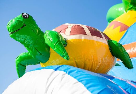 Buy Maxifun super bounce house in bright colors and fun 3D figures in a clownfish theme at JB Inflatables America. Order inflatable bounce houses now online at JB Inflatables America