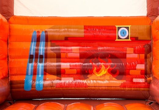 Standard Skihut winterworld bouncer with a 3D chimney on top for children. Order bouncer online at JB Inflatables America