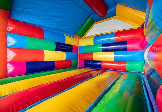 Order a standard superblock bounce houses in a striking design and a funny animation in the shape of a doll for children. Order bounce houses online at JB Inflatables America