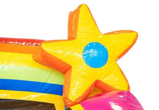 Multiplay splashy slide unicorn bounce house for kids at JB Inflatables America. Buy bounce houses online at JB Inflatables America