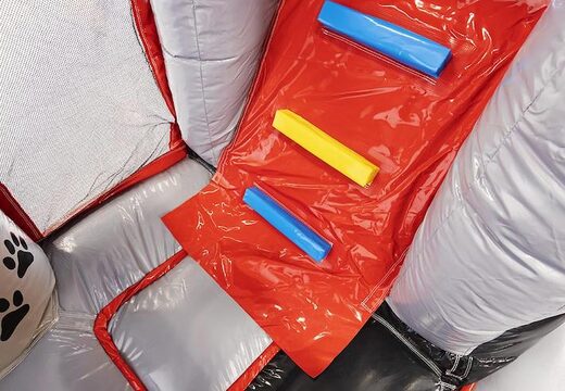 Order inflatable air cushion with slide in animal theme with large dog on it for children